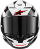 Alpinestars Supertech R7 Helmet 22.06 A-Core Gloss Black/White/Red XS 8203426-1353-XS
