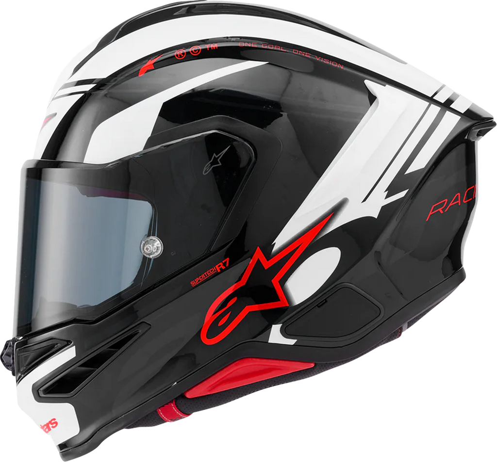 Alpinestars Supertech R7 Helmet 22.06 A-Core Gloss Black/White/Red XS 8203426-1353-XS