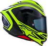 Alpinestars Supertech R7 Zeal ECE 22.06 Helmet, Gloss Yellow Fluo/Black/White, XS — 8202826-5021-XS