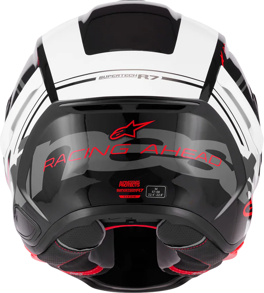 Alpinestars Supertech R7 A-Core Helmet ECE 22.06 Gloss Black/White/Red Small 8203426-1353-S