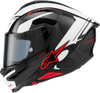 Alpinestars Supertech R7 A-Core Helmet ECE 22.06 Gloss Black/White/Red Small 8203426-1353-S