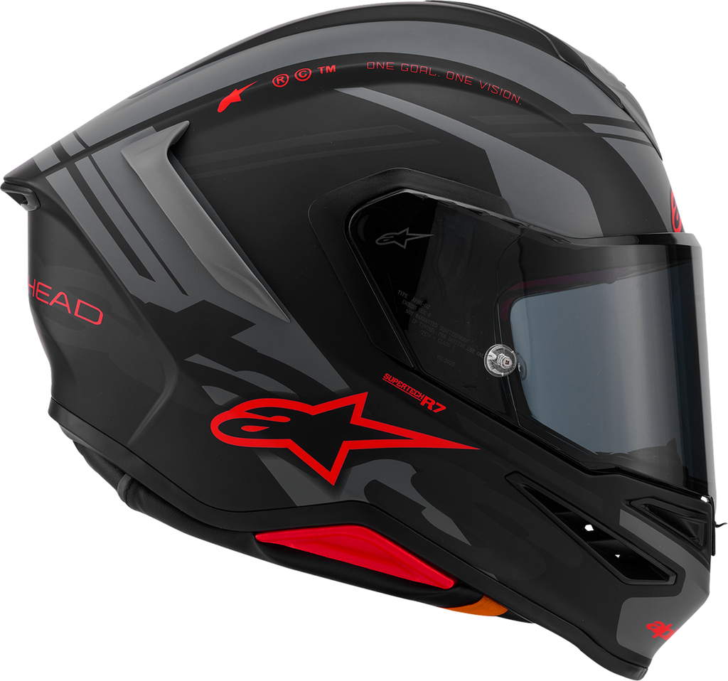 Alpinestars Supertech R7 Helmet ECE 22.06 A-Core Matte Black/Gray/Red Small 8203426-1653-S
