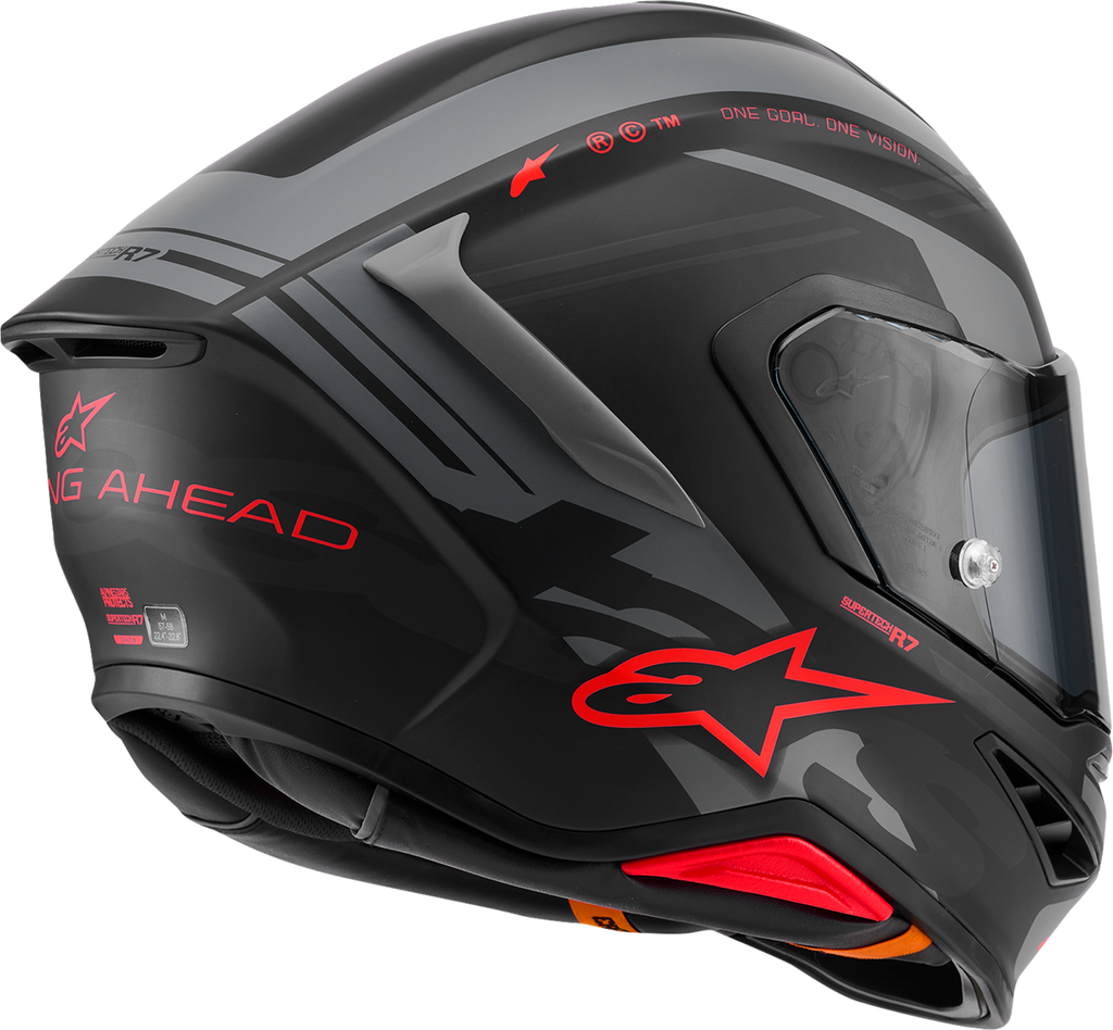 Alpinestars Supertech R7 Helmet ECE 22.06 A-Core Matte Black/Gray/Red Small 8203426-1653-S