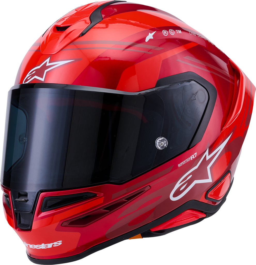 Alpinestars Supertech R7 Helmet ECE 22.06 A-Core Gloss Red/White 2XL - 8203426-3182-2XL