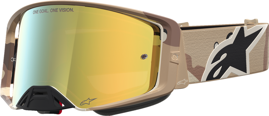 Alpinestars Supertech Lone Camo Desert Goggles with Gold Mirror Lens 5100627-8068