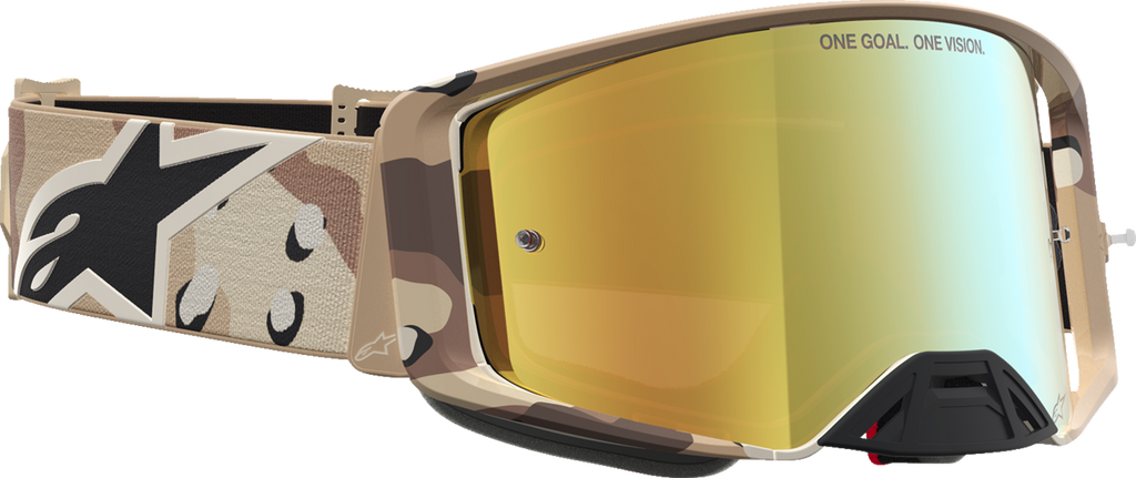 Alpinestars Supertech Lone Camo Desert Goggles with Gold Mirror Lens 5100627-8068