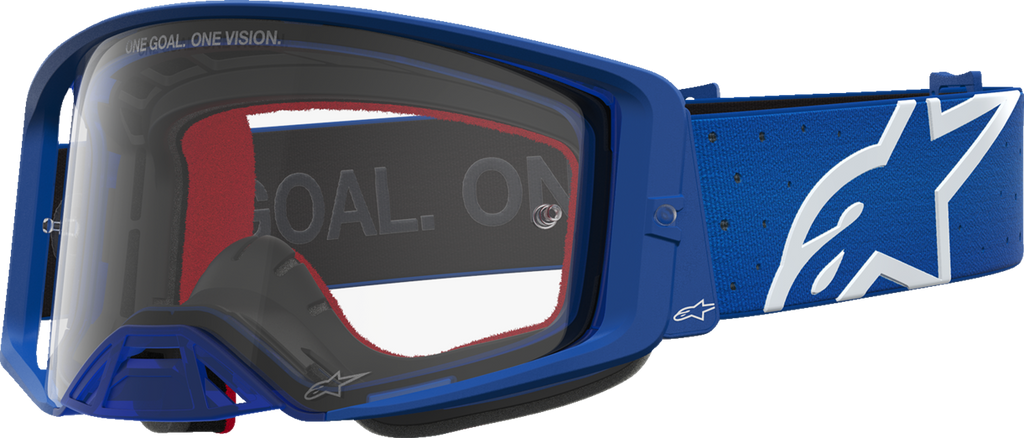 ALPINESTARS GOGGLES Supertech Vesta Goggle 5100827-7371, Blue/White with Clear Lens