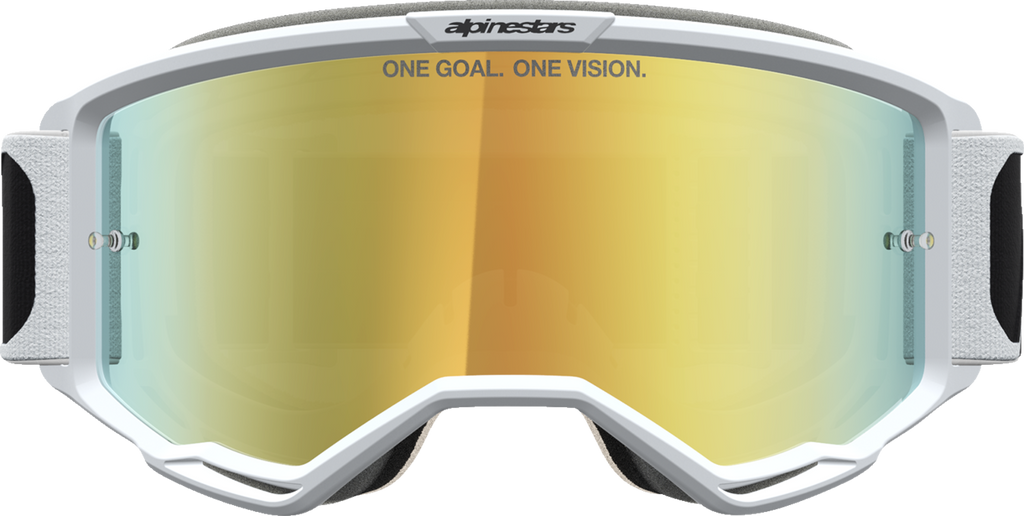 ALPINESTARS GOGGLES Vision 5 Rora Goggle, Black/White with Gold Mirror Lens, 5101927-1762