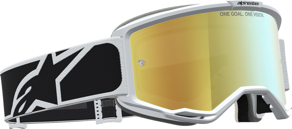 ALPINESTARS GOGGLES Vision 5 Rora Goggle, Black/White with Gold Mirror Lens, 5101927-1762