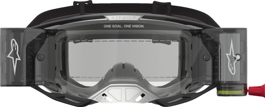 Alpinestars Vision 8 Amber Roll-Off Goggles, Black/Silver, Clear Lens – 5103327-1742