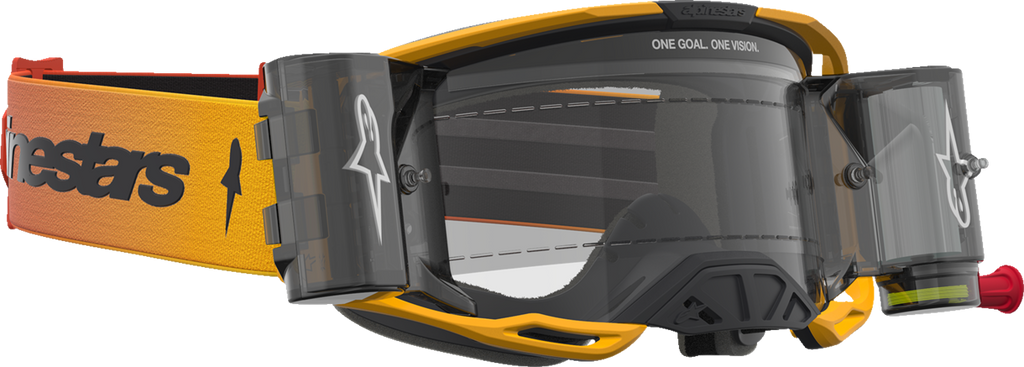 Alpinestars Vision 8 Amber Roll-Off Goggles with Clear Lens 5103327-5009