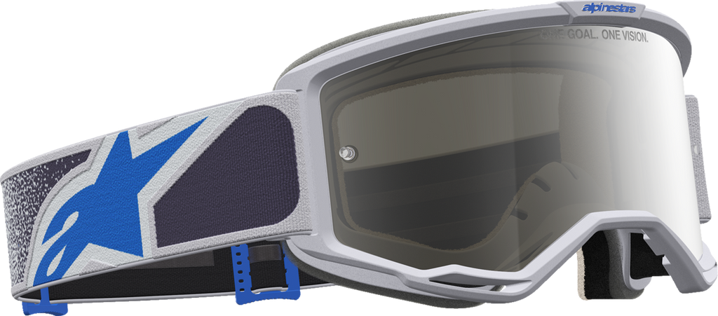 ALPINESTARS GOGGLES Vision 5 Drag Goggle, LT Lilac/Blue with Silver Mirror Lens - 5101727-3244