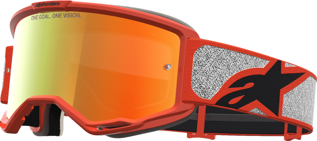 Alpinestars Vision 5 Rora Goggle 5101927-1741, Silver/Orange with Red Mirror Lens