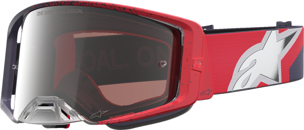ALPINESTARS GOGGLES Supertech Goggle Hiten Black/Red with Silver Mirror Lens 5100527-1434