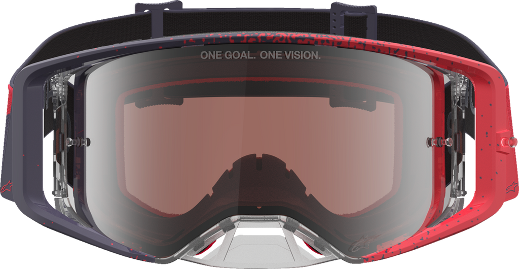 ALPINESTARS GOGGLES Supertech Goggle Hiten Black/Red with Silver Mirror Lens 5100527-1434