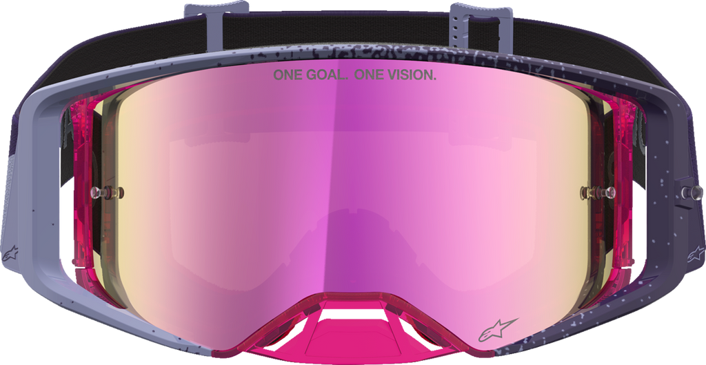 ALPINESTARS GOGGLES Supertech Hiten Goggle with Pink Mirror Lens, Purple/Red - 5100527-3229