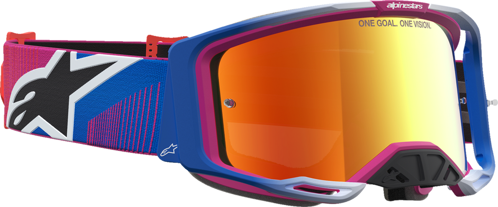 Alpinestars Vision 8 Maven Goggle, Fire Red/Black with Red Mirror Lens, Part 5101627-3235