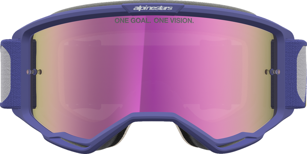 Alpinestars Vision 5 Drag Goggles Red/Purple with Pink Mirror Lens 5101727-3233
