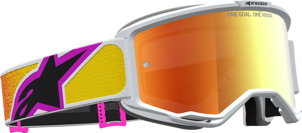 Alpinestars Vision 5 Drag Goggles 5101727-4009, Orange/Red with Red Mirror Lens