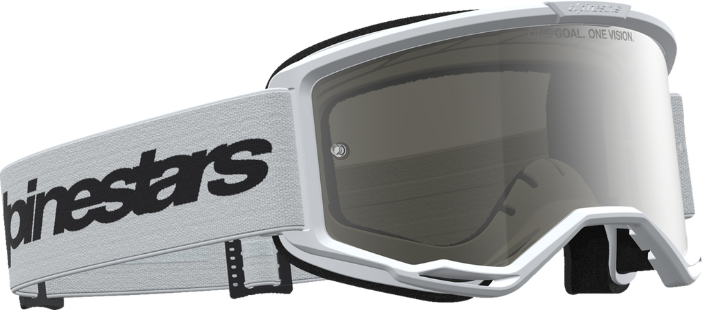 Alpinestars Vision 3 Goggle Wordmark White/Black with Silver Mirror Lens 5103225-2094