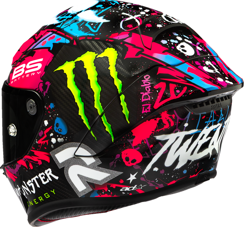 HJC RPHA 1N V2 Carbon Funky Diablo Helmet, MC8, Large – FB27NUS6108V