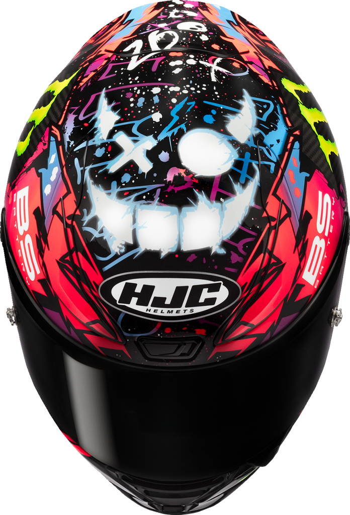 HJC RPHA 1N V2 Carbon Funky Diablo Helmet, MC8, Large – FB27NUS6108V