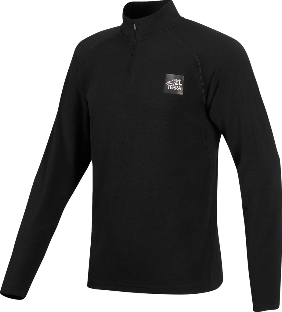 ALPINESTARS AT 8 Merino Long Sleeve Shirt, Black, Large - 4750127-10-L