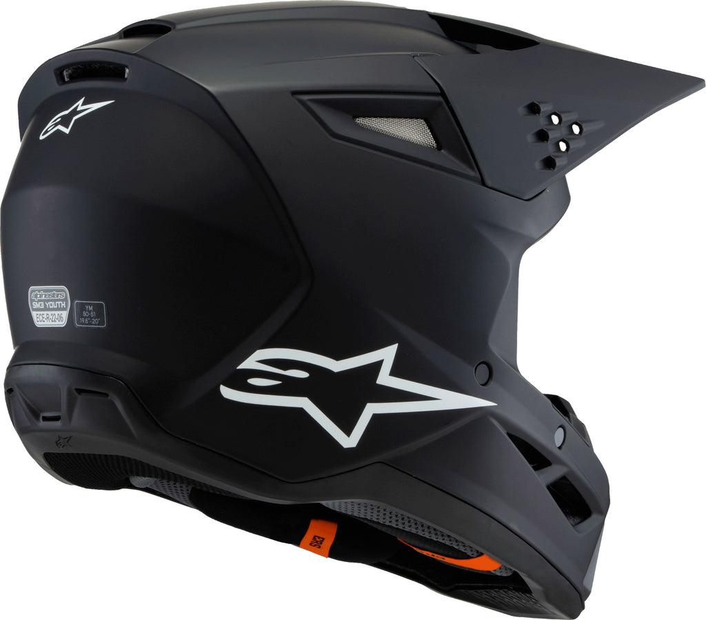 Sm3 Youth Solid Helmet Black Matte Ym