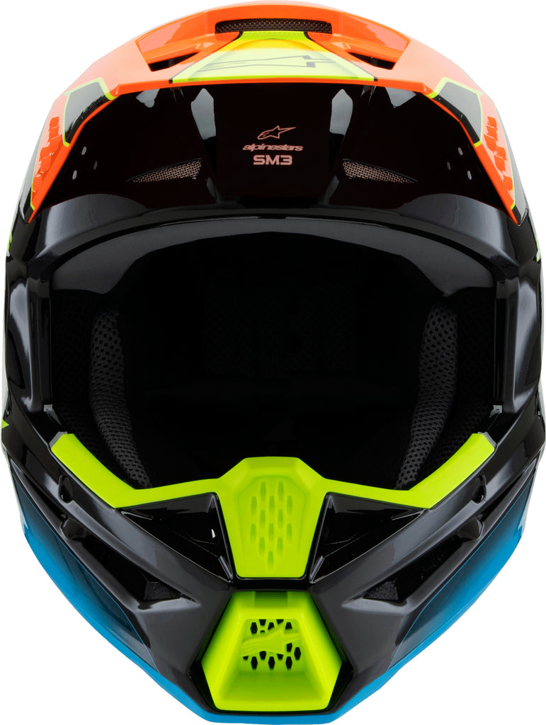 Sm3 Youth Fray Helmet Blk/Orng/Ylw Fluo Ys