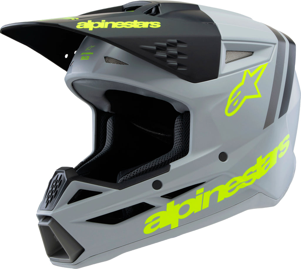 Sm3 Youth Radium Helmet Gry/Blk/Ylw Fluo Matte Ym