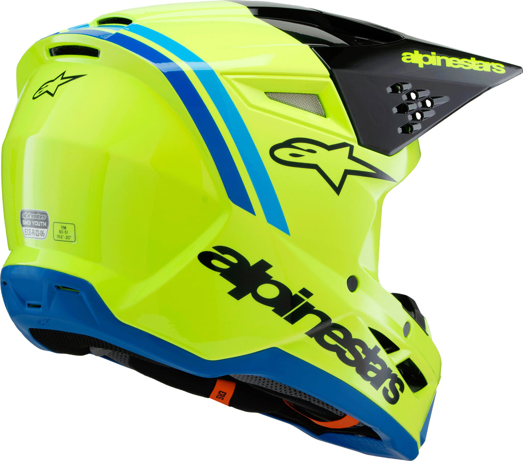 Sm3 Youth Radium Helmet Ylw Fluo/Blk/Blue Ym