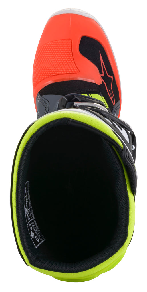 Tech 7s Boots Dark Grey/ Red Fluo/Yellow Fluo Sz 07