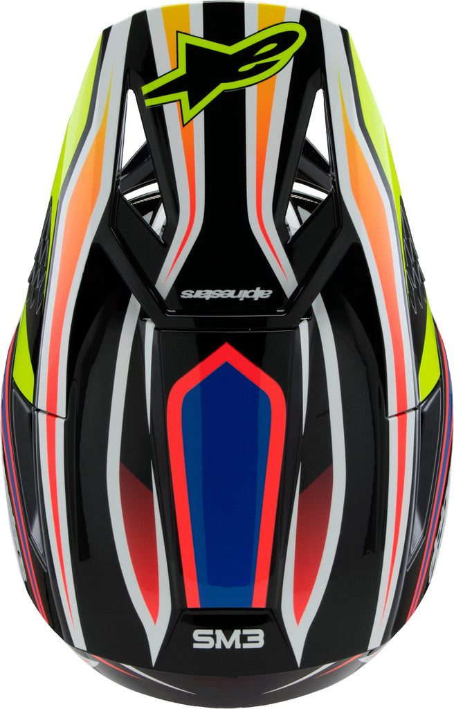 Sm3 Youth Wurx Helmet Blk/Ylw Fluo/Blue/Red  Yl