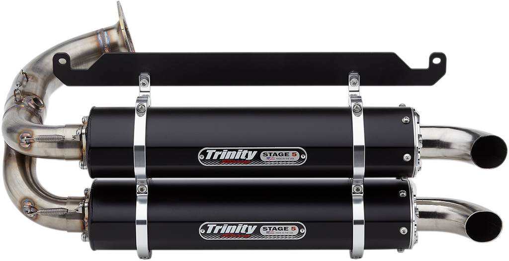 TRINITY RACING Stage 5 Slip-On Dual Muffler - Black TR-4169S-BK
