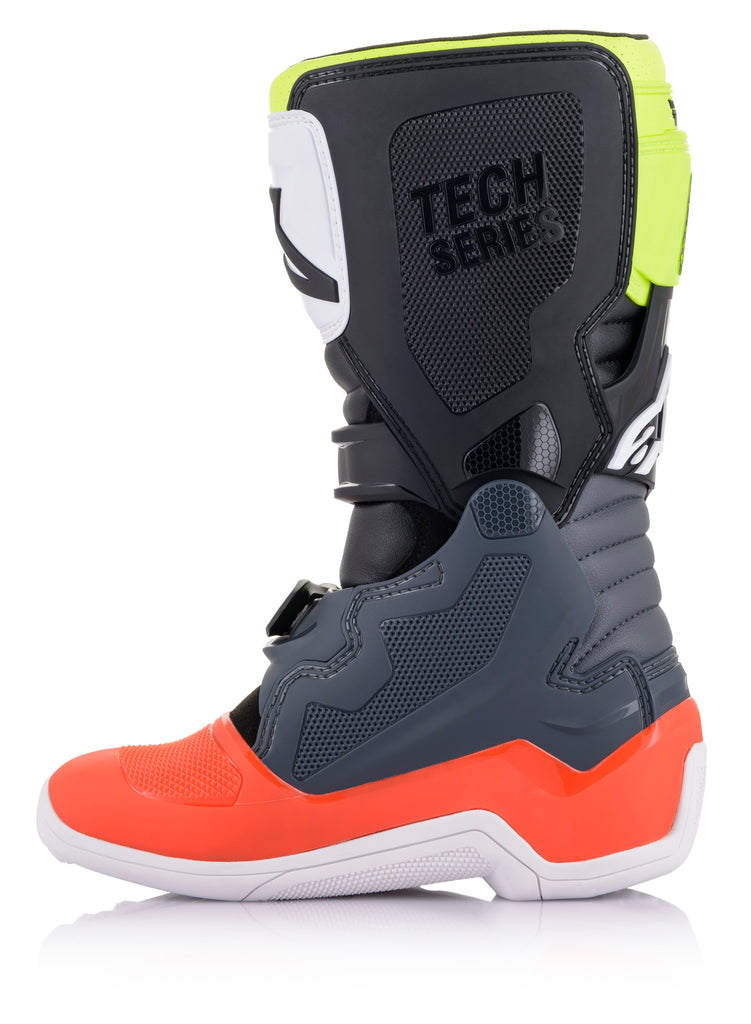Tech 7s Boots Dark Grey/ Red Fluo/Yellow Fluo Sz 07