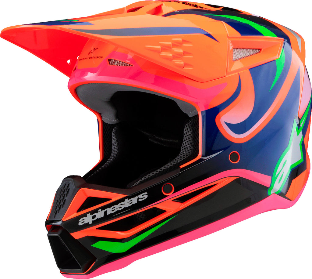 Sm3 Youth Deegan Helmet Orng Flo/Prpl/Pnk Fluo Ys