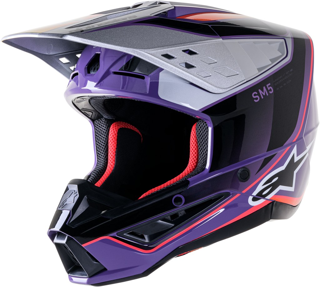 S M5 Sail Helmet Violet/Blk/Slvr Glossy Lg