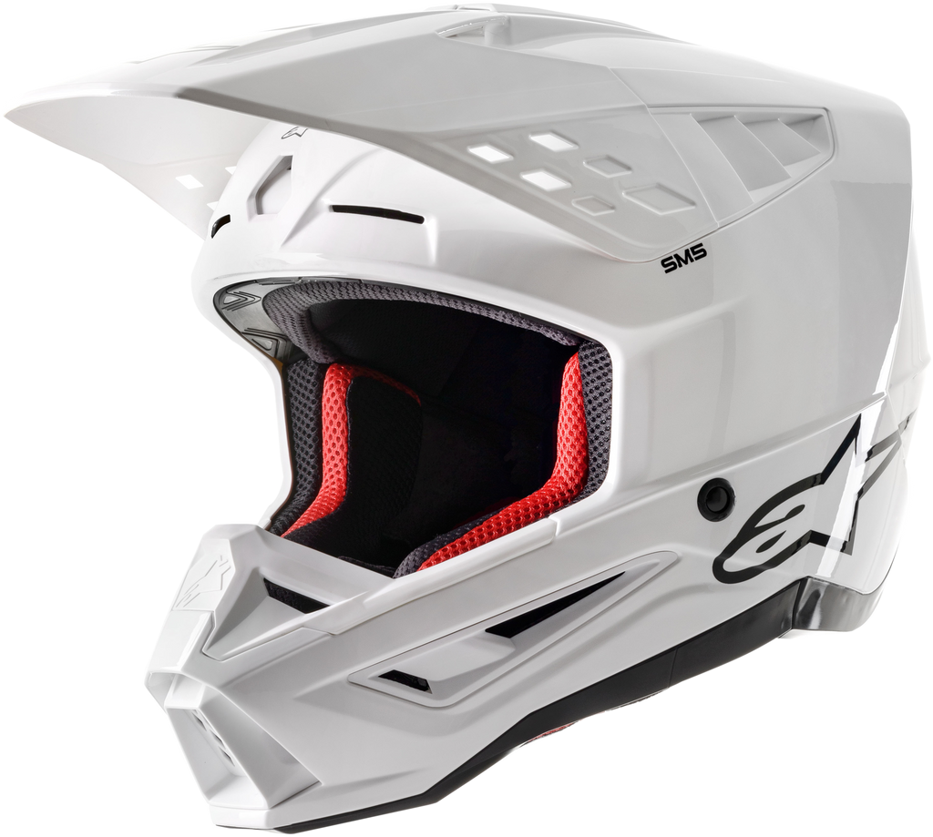 S M5 Solid Helmet White Glossy Md