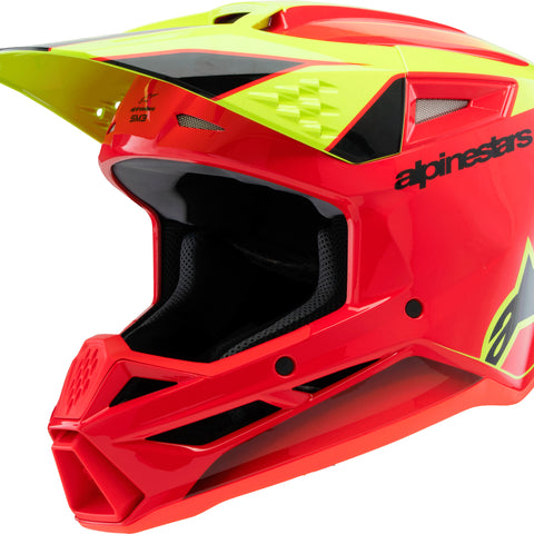 Sm3 Youth Fray Helmet Rd/Ylw Fluo/Blk Yl