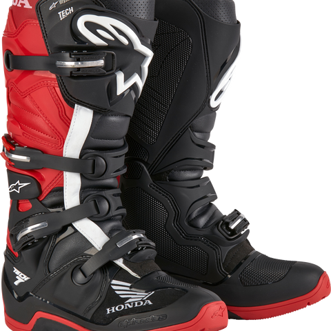 Honda Tech 7 Enduro Drystar Black/Bright Red Sz 8