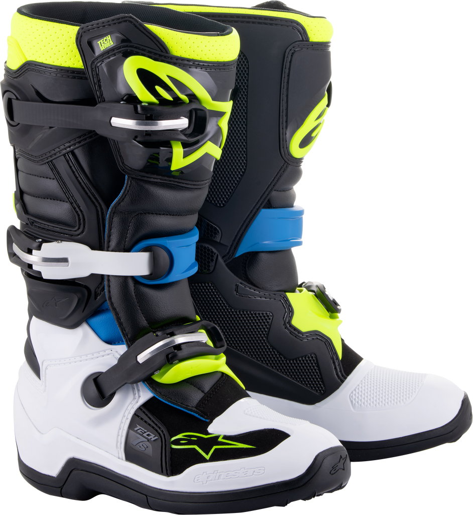 Tech 7s Boots Blk/Enamel Blu/Fluo Yel Sz 2