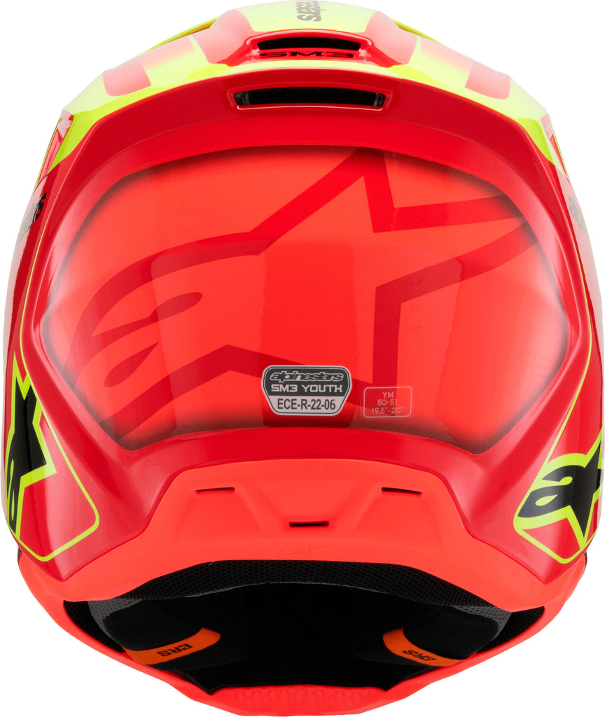 Sm3 Youth Fray Helmet Rd/Ylw Fluo/Blk Ym