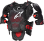 A 10 V2 Full Chest Protector Anthracite/Black/Red Md/Lg