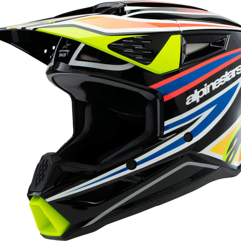 Sm3 Youth Wurx Helmet Blk/Ylw Fluo/Blue/Red  Ym