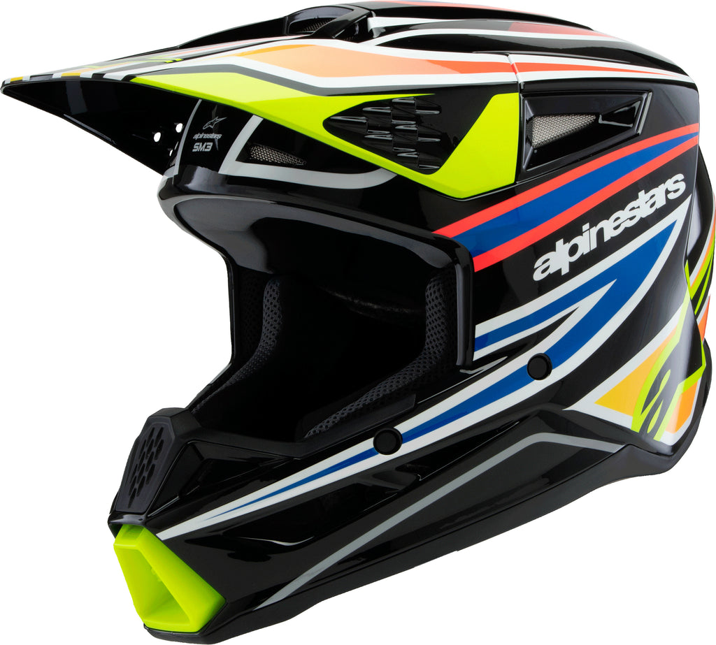 Sm3 Youth Wurx Helmet Blk/Ylw Fluo/Blue/Red  Yl