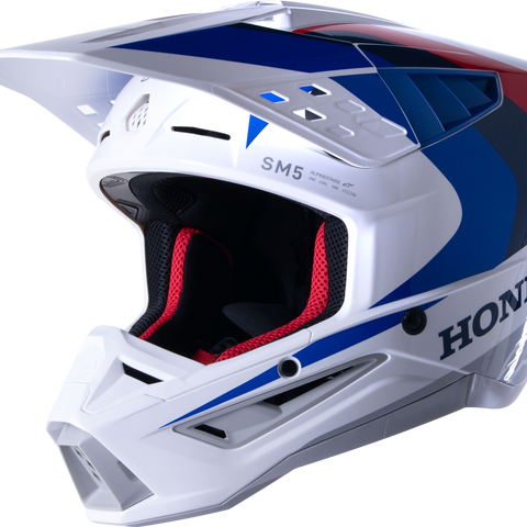 Honda S M5 Helmet White/Blue/Red Glossy Md