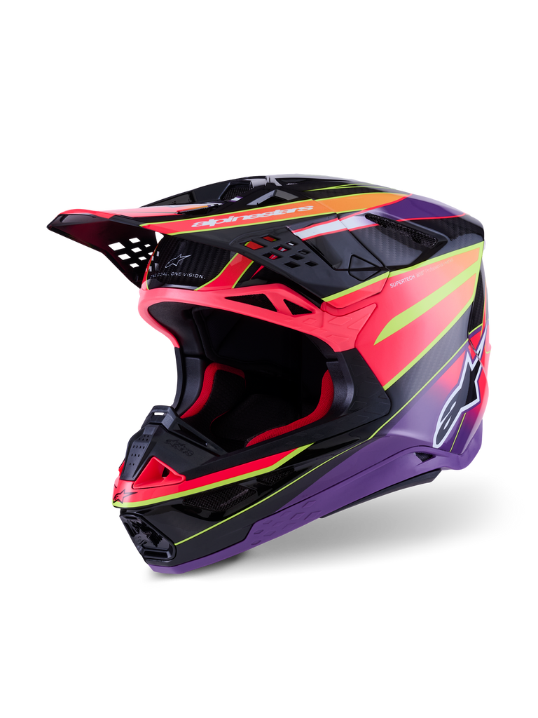 Supertech S M10 Era Helmet Pnk/Violet/Ylw Fluo Glossy Lg